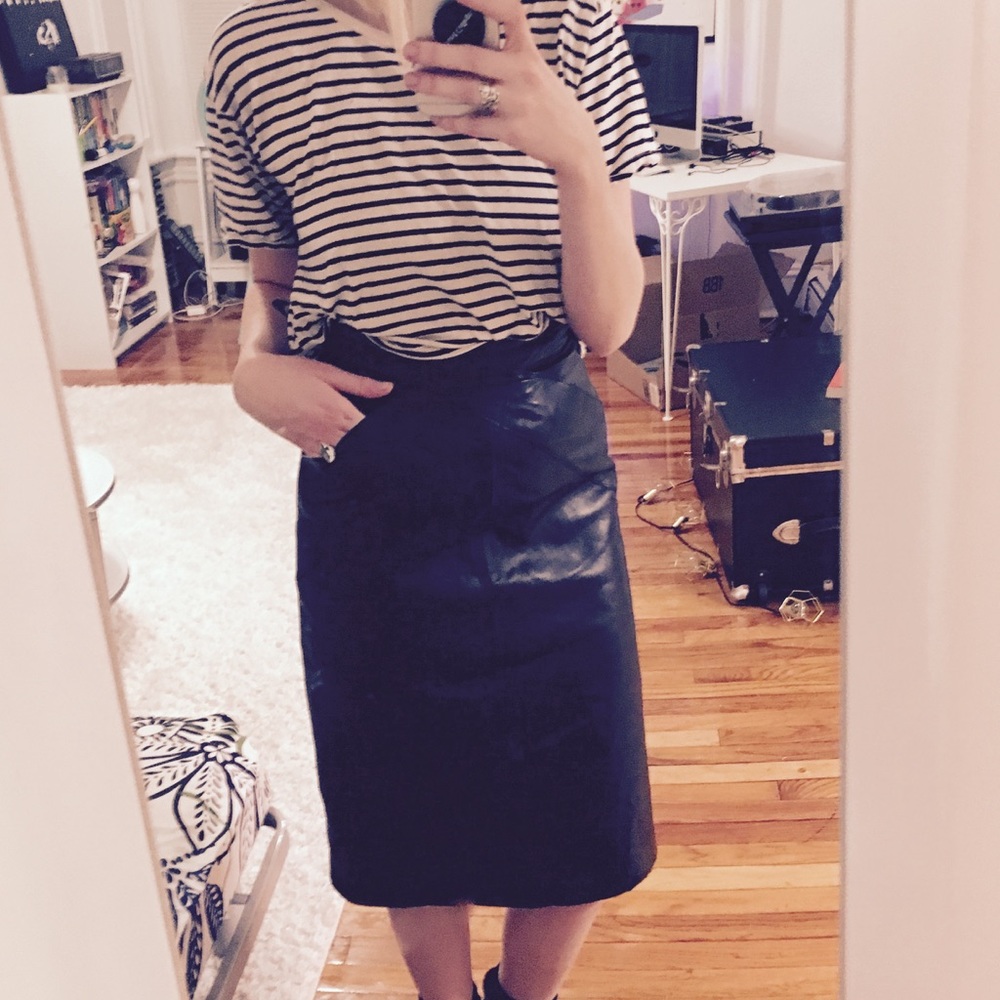 Milanoza Collection Leather Skirt